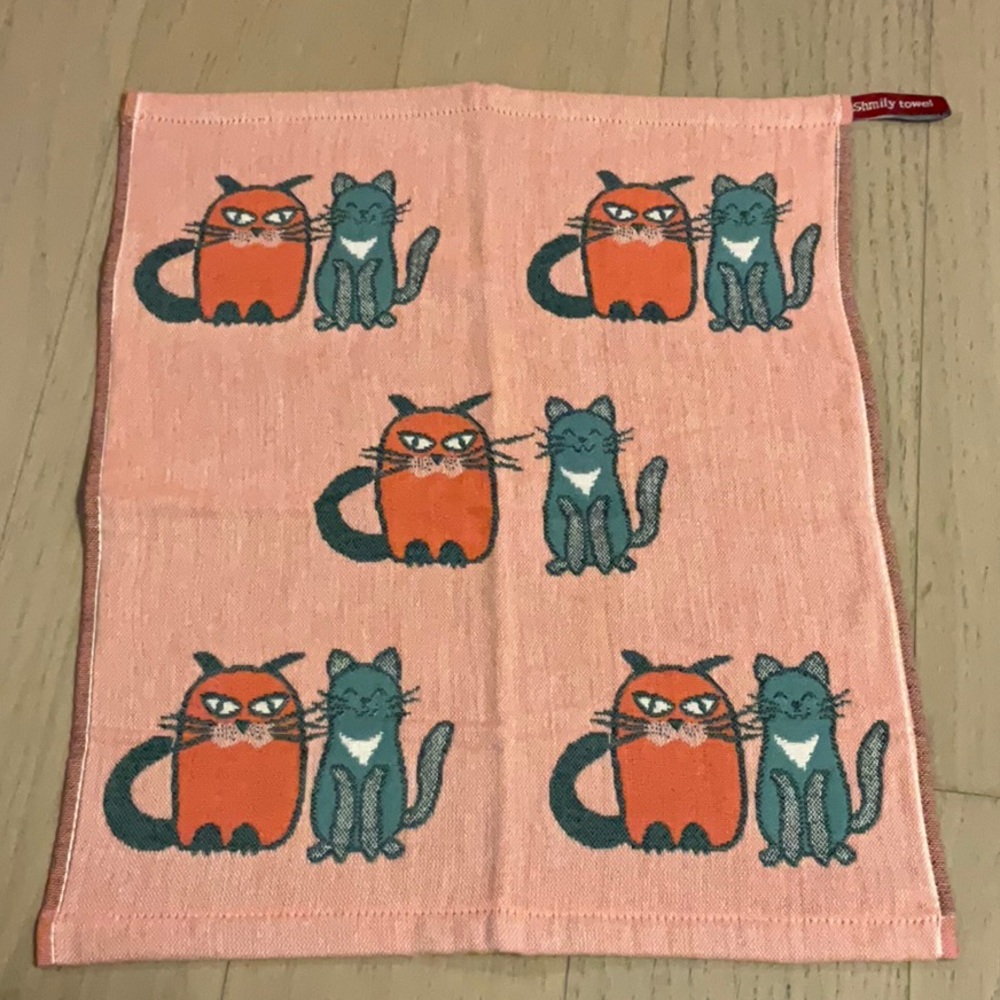 Hand Towels 100% Cotton/ Kitchen Towels with Holders (Cats)